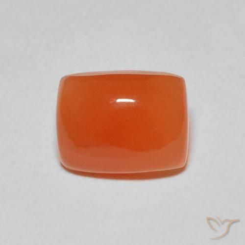 2.35ct 天然 ディープレッドがかったオレンジ ムーンストーン, クッション, 半透明