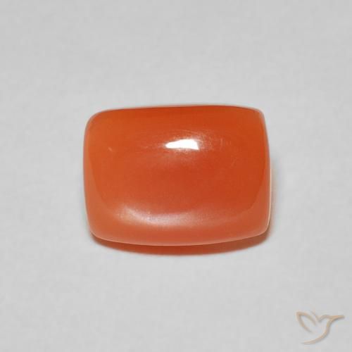 2.06ct 天然 濃いオレンジ ムーンストーン, クッション, 半透明