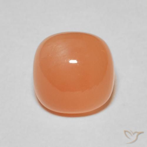 2.38ct 天然 薄い赤みがかったオレンジ ムーンストーン, クッション, 半透明