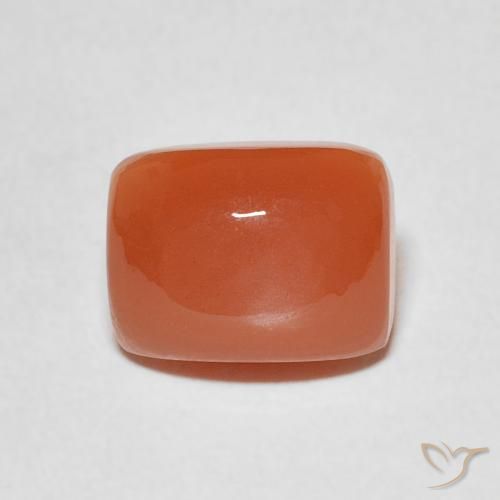 2.61ct 天然 赤みがかったオレンジ ムーンストーン, クッション, 半透明