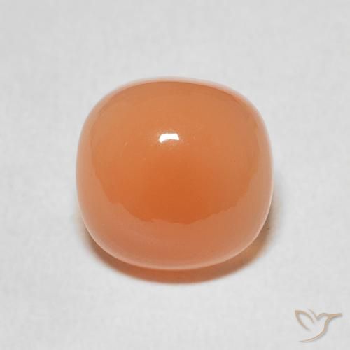 2.26ct 天然 ウォームアプリコットオレンジ ムーンストーン, クッション, 半透明