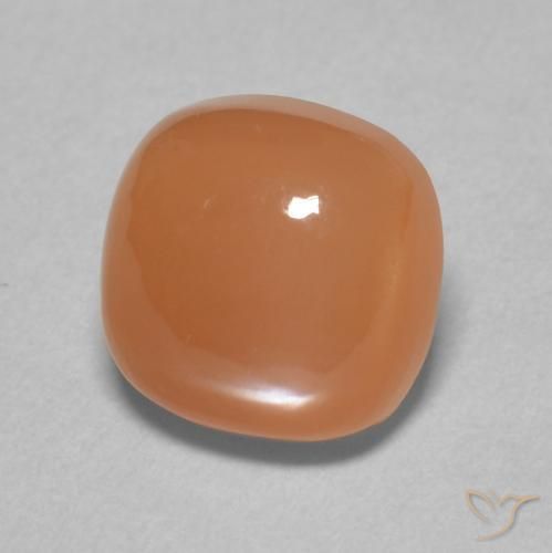 2.53カラットの天然ピーチオレンジムーンストーン、クッション、半透明