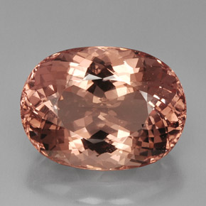 40.85カラットの天然サーモンモルガナイト（25.6×19.1 mm・オーバルカット）