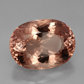 40.85カラットの天然サーモンモルガナイト（25.6×19.1 mm・オーバルカット）