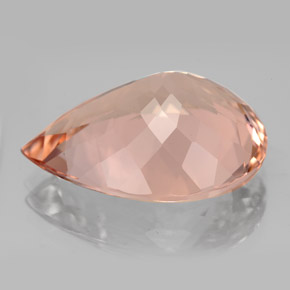 13.95カラットの天然サーモンモルガナイト（20.2×14.8 mm・洋梨の形）