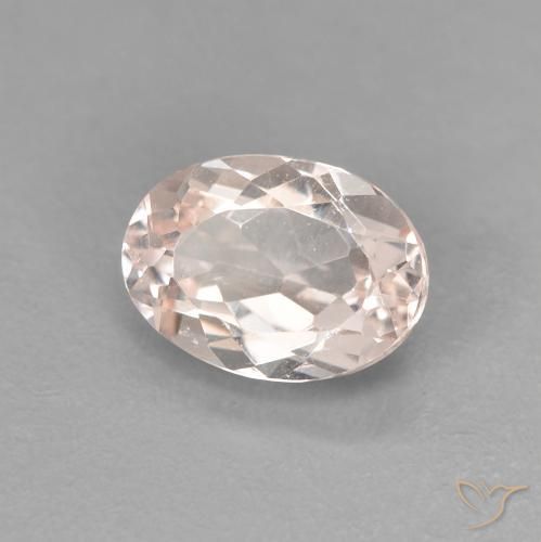 0.91カラットの天然Medium Light-Pinkモルガナイト、楕円形、VVS-VS
