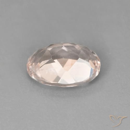 0.91カラットの天然Medium Light-Pinkモルガナイト、楕円形、VVS-VS