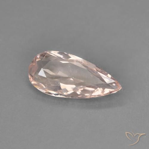 0.90カラットの天然Medium Light-Pinkモルガナイト、洋梨の形、VVS