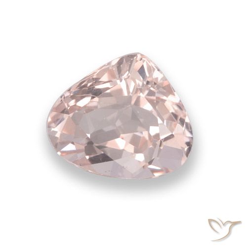 0.76ct 天然 薄いコーラルピンク モルガナイト, 洋梨の形, VVS-VS