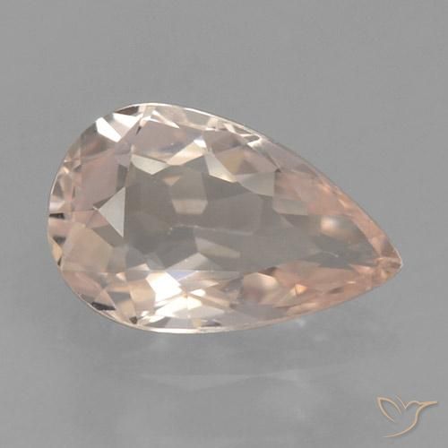 0.58ct 天然 非常に薄いピンク モルガナイト, 洋梨の形, VVS