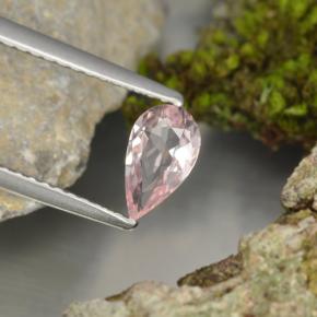 0.47カラットの天然フラミンゴピンクモルガナイト、洋梨の形、VVS-VS