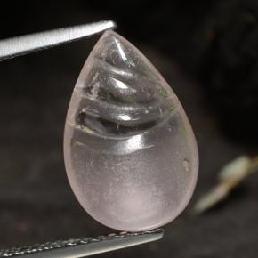 3.60カラットの天然ライトピンクモルガナイト、洋梨の形、透明