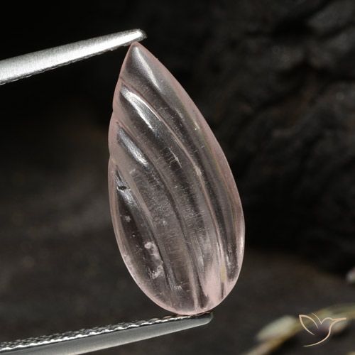 3.05ct 天然 コーラルピンクトーン モルガナイト, 洋梨の形, 透明