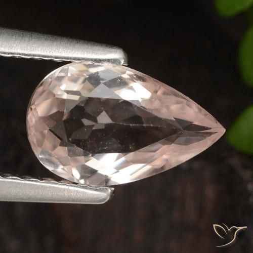 0.84ct 天然 ミディアムピンク モルガナイト, 洋梨の形, VVS