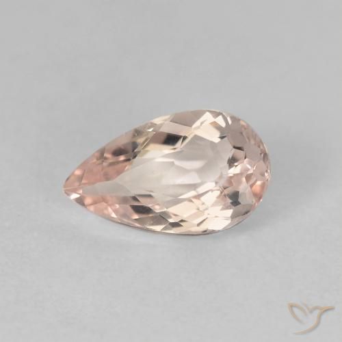 0.99ct 天然 非常に薄いピンク モルガナイト, 洋梨の形, VVS-VS