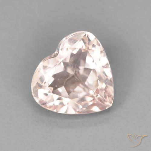 0.94カラットの天然Medium Light-Pinkモルガナイト、心臓、VVS-VS