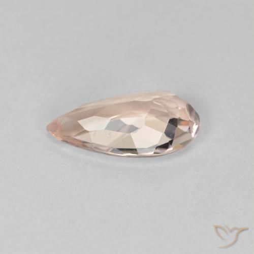 0.91カラットの天然Medium Light-Pinkモルガナイト、洋梨の形、VVS-VS