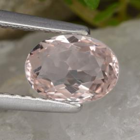 0.91カラットの天然ライトピンクモルガナイト、オーバルカット、VVS-VS