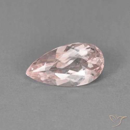 1.00ct 天然 フラミンゴピンク モルガナイト, 洋梨の形, VVS-VS