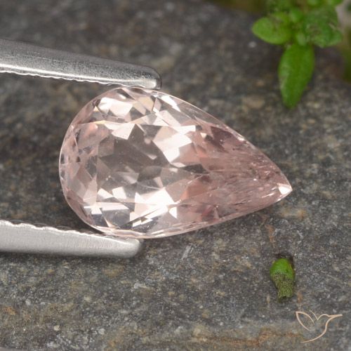 1.01ct 天然 ライトピンク モルガナイト, 洋梨の形, VS