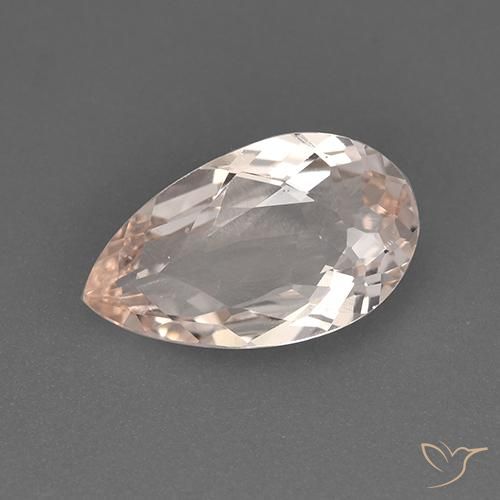 1.39ct 天然 ミディアム薄いピンク モルガナイト, 洋梨の形, VVS-VS