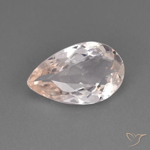 1.67ct 天然 非常に薄いピンク モルガナイト, 洋梨の形, VS