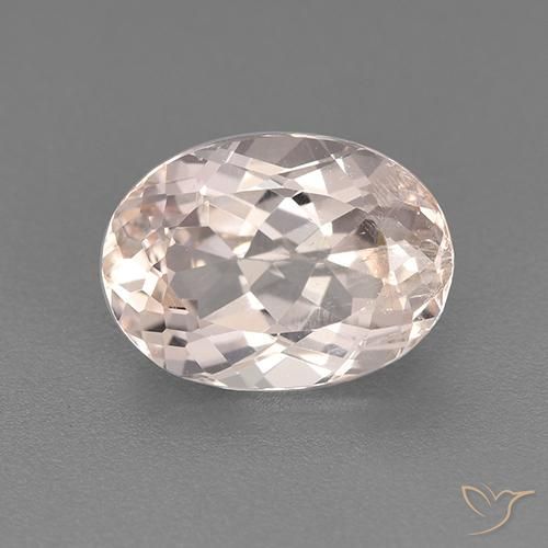 1.69ct 天然 非常に薄いピンク モルガナイト, 楕円形, VS