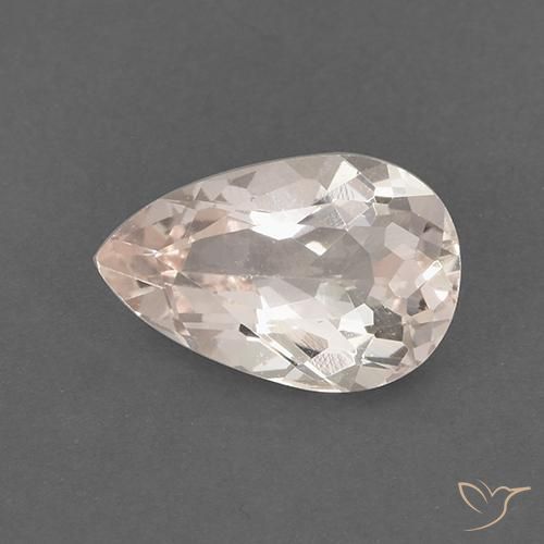 1.37ct 天然 ミディアム薄いピンク モルガナイト, 洋梨の形, VS