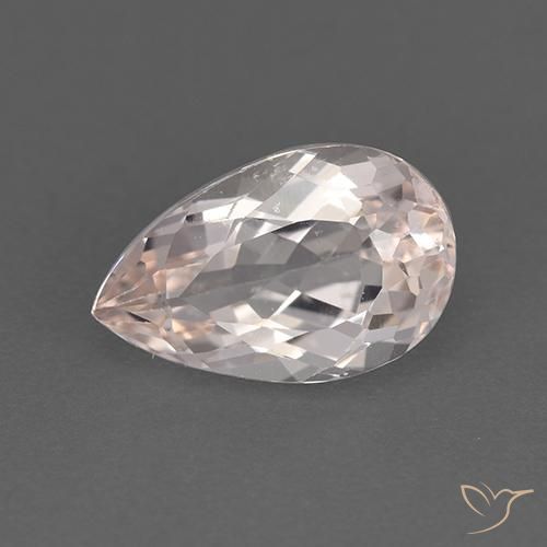 1.65ct 天然 非常に薄いピンク モルガナイト, 洋梨の形, VVS-VS