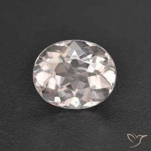 0.99ct 天然 非常に薄いピンク モルガナイト, 楕円形, VS