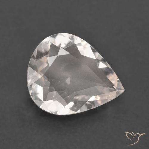 1.63ct 天然 非常に薄いピンク モルガナイト, 洋梨の形, VS