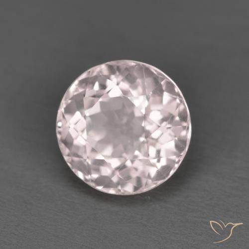 1.63カラットの天然ライトピンクモルガナイト（7.21 mm・ラウンドカット）