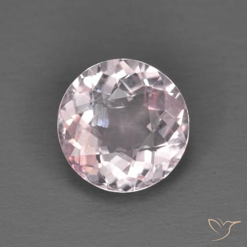 1.24ct 天然 非常に薄いローズピンク モルガナイト, ラウンド, VS-SI