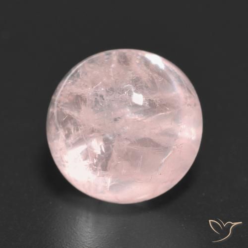 6.42ct 天然 薄いコーラルピンク モルガナイト, ラウンド, 透明
