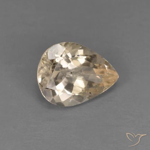 0.98カラットの天然Light Neutral Orangeモルガナイト、洋梨の形、VS