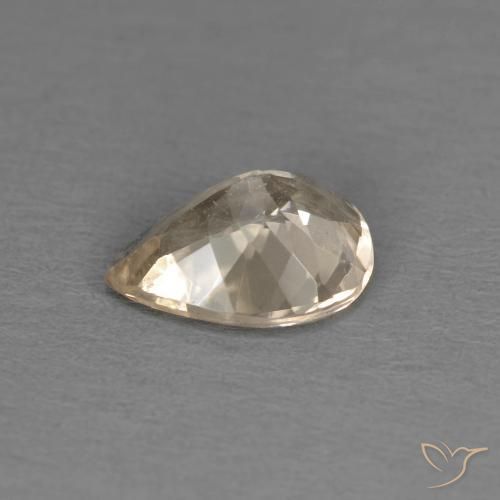 0.89カラットの天然Light Neutral Orangeモルガナイト、洋梨の形、VS