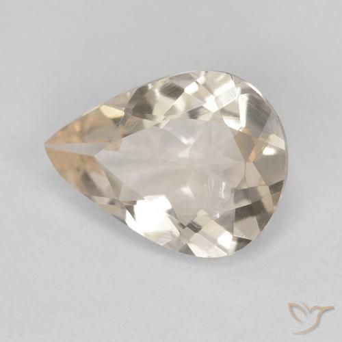 0.75カラットの天然Light Neutral Orangeモルガナイト、洋梨の形、VVS-VS