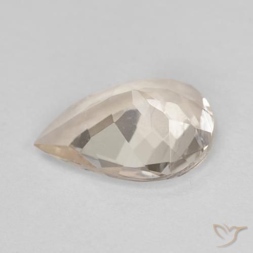 0.75カラットの天然Light Neutral Orangeモルガナイト、洋梨の形、VVS-VS