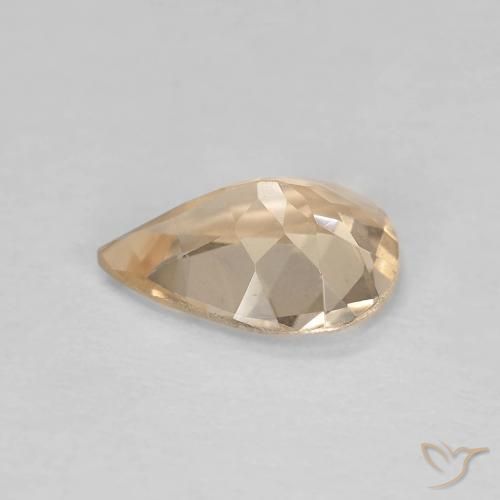 0.85カラットの天然Light Neutral Orangeモルガナイト、洋梨の形、VS