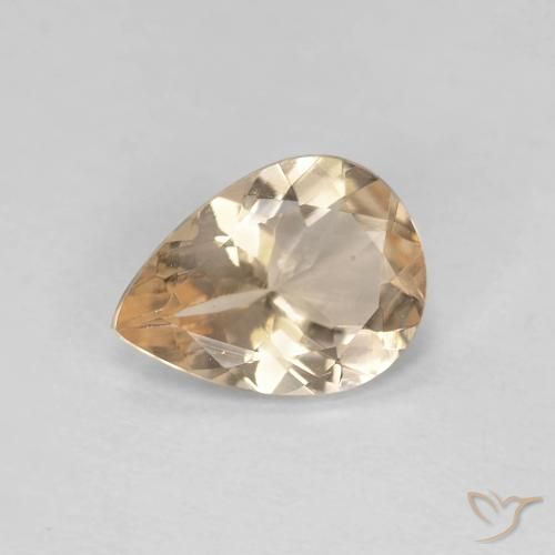 0.74カラットの天然Light Neutral Orangeモルガナイト、洋梨の形、VVS-VS