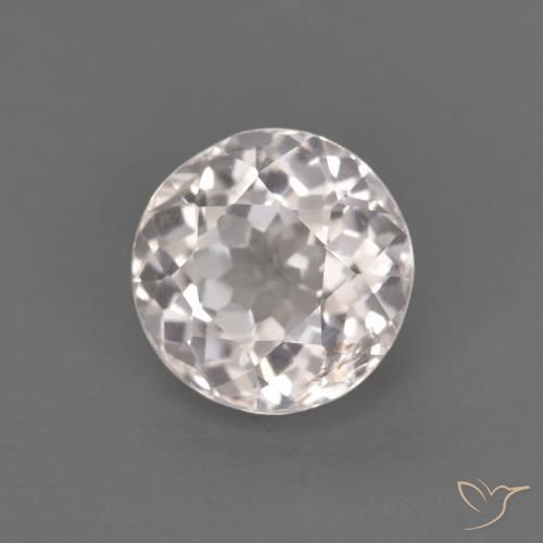 1.02ct 天然 非常に薄いピンク モルガナイト, ラウンド, VS