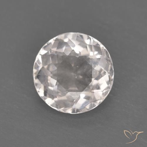 0.99ct 天然 非常に薄いピンク モルガナイト, ラウンド, VVS-VS