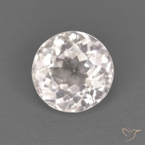 1.19ct 天然 非常に薄いピンク モルガナイト, ラウンド, 透明