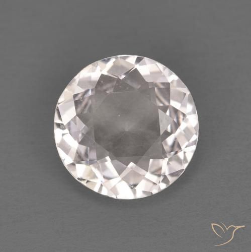 0.97ct 天然 非常に薄いピンク モルガナイト, ラウンド, VVS-VS