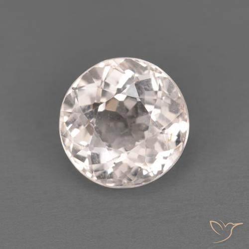 1.09ct 天然 非常に薄いピンク モルガナイト, ラウンド, VVS-VS