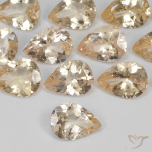 0.85ct 天然 ゴールド モルガナイト, 洋梨の形, VS