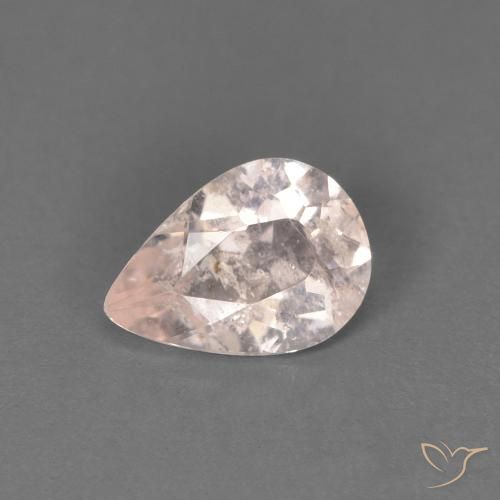 0.42ct 天然 非常に薄いピンク モルガナイト, 洋梨の形, SI
