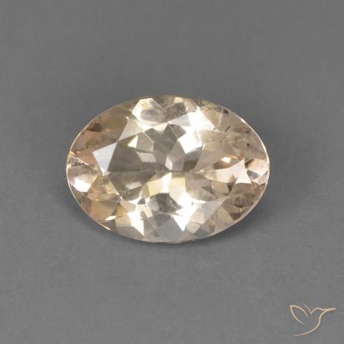 0.89カラットの天然Light Neutral Orangeモルガナイト、楕円形、VVS-VS