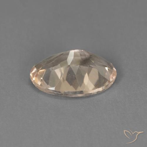 0.89カラットの天然Light Neutral Orangeモルガナイト、楕円形、VVS-VS