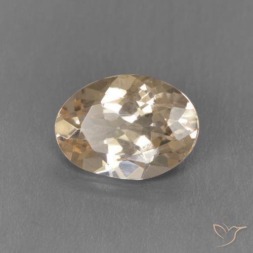 0.93カラットの天然Light Neutral Orangeモルガナイト、楕円形、VS